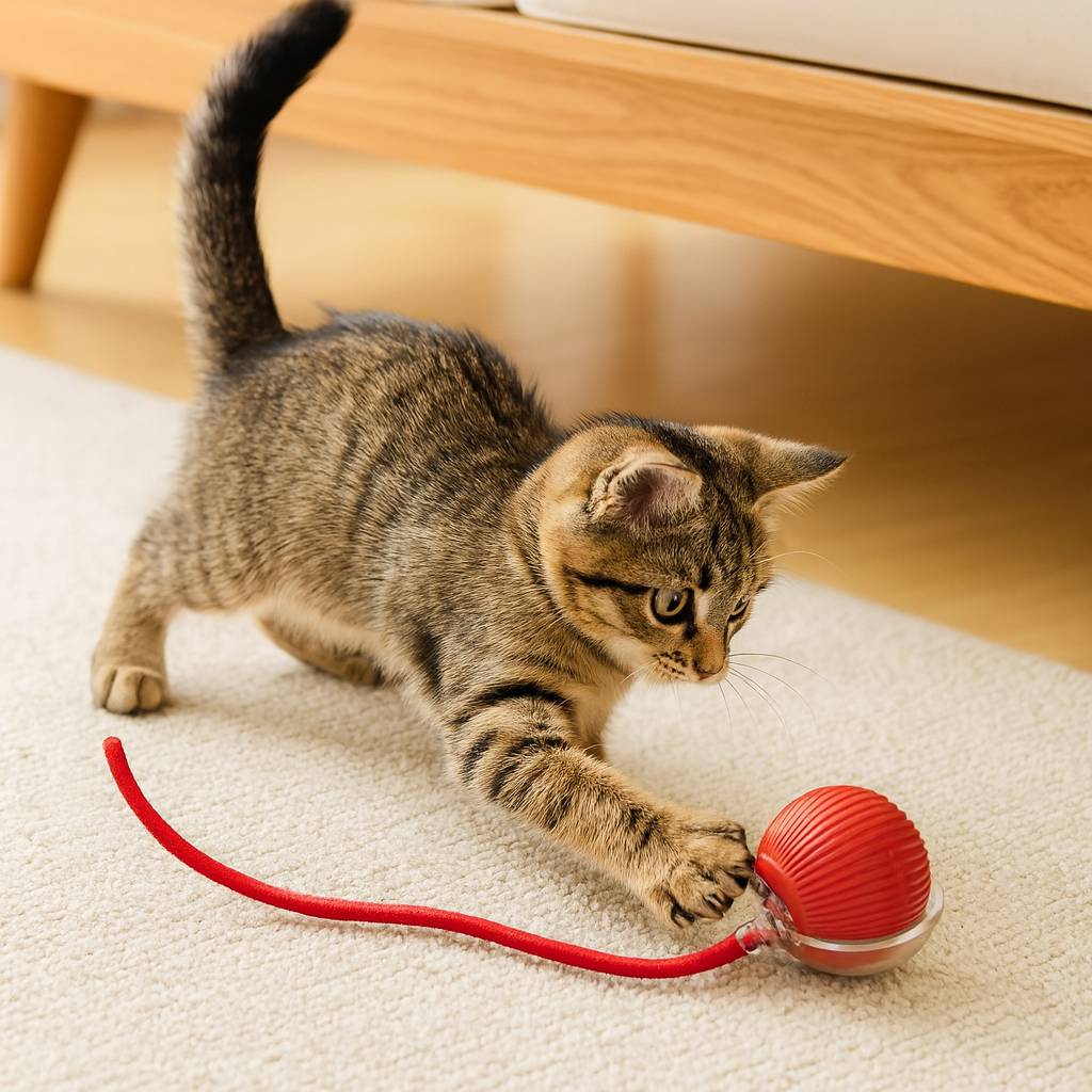 Automatisk Kattleksak – Rullboll med Svans
