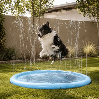 Uppblåsbar vattenmatta för hund – svalkande splash pad för lek