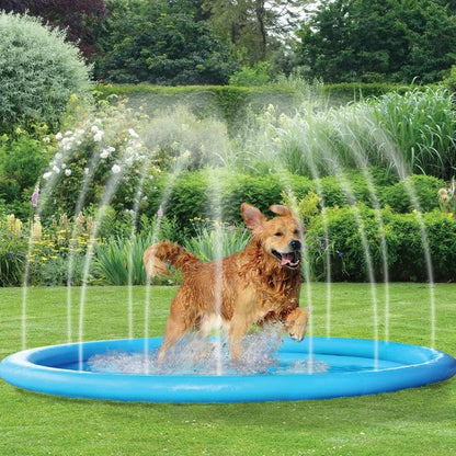 Uppblåsbar vattenmatta för hund – svalkande splash pad för lek