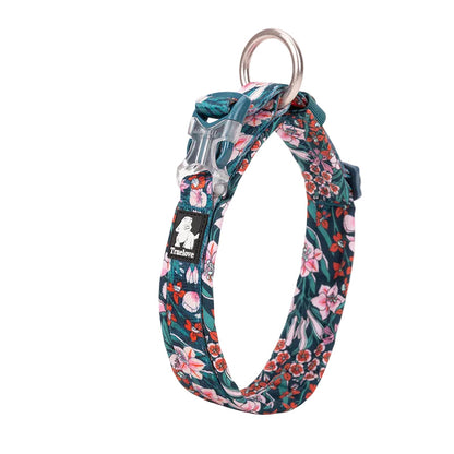 Blommigt reflekterande hundhalsband - säkert och stilrent