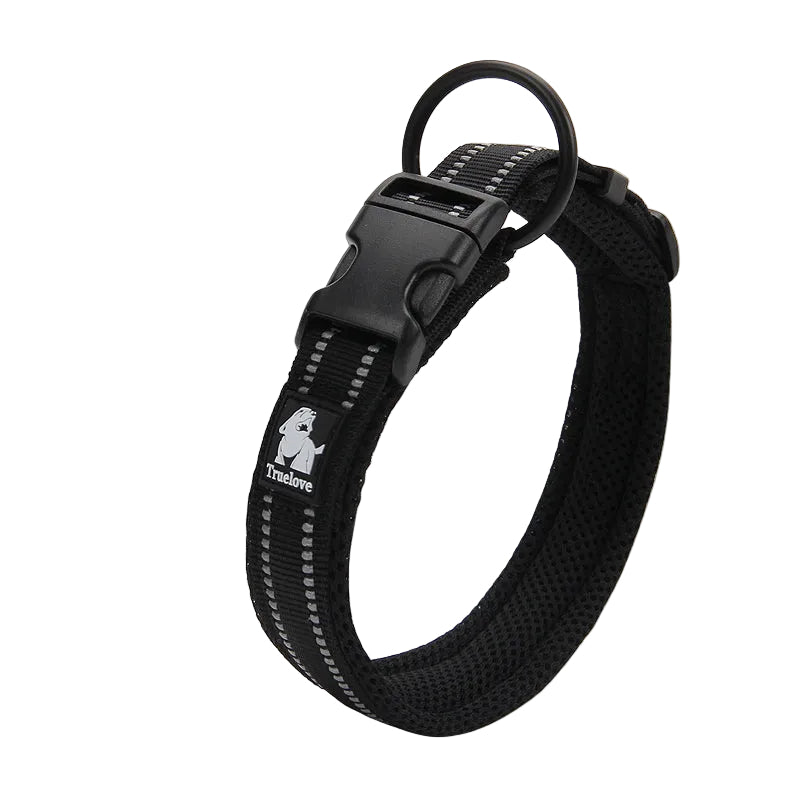 Svart reflekterande hundhalsband - säkert och bekvämt