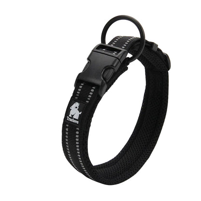 Svart reflekterande hundhalsband - säkert och bekvämt