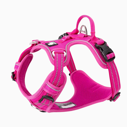 Rosa antidrag hundsele - ergonomisk Y-design för hundar