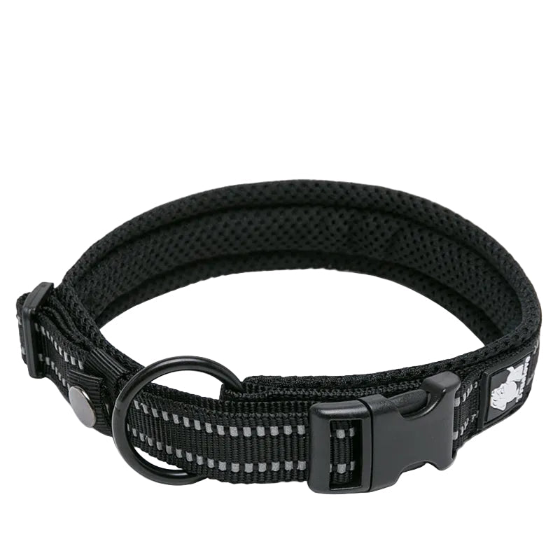 Svart reflekterande hundhalsband - säkert och bekvämt