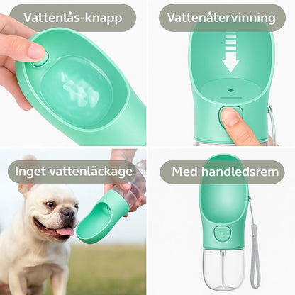 Bärbar hundflaska med Skål